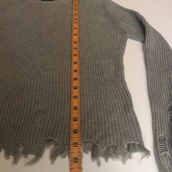 SEN1 Distressed, Cashmere Blend, Ribbed Sweater small to med fit - Picture 8 of 12
